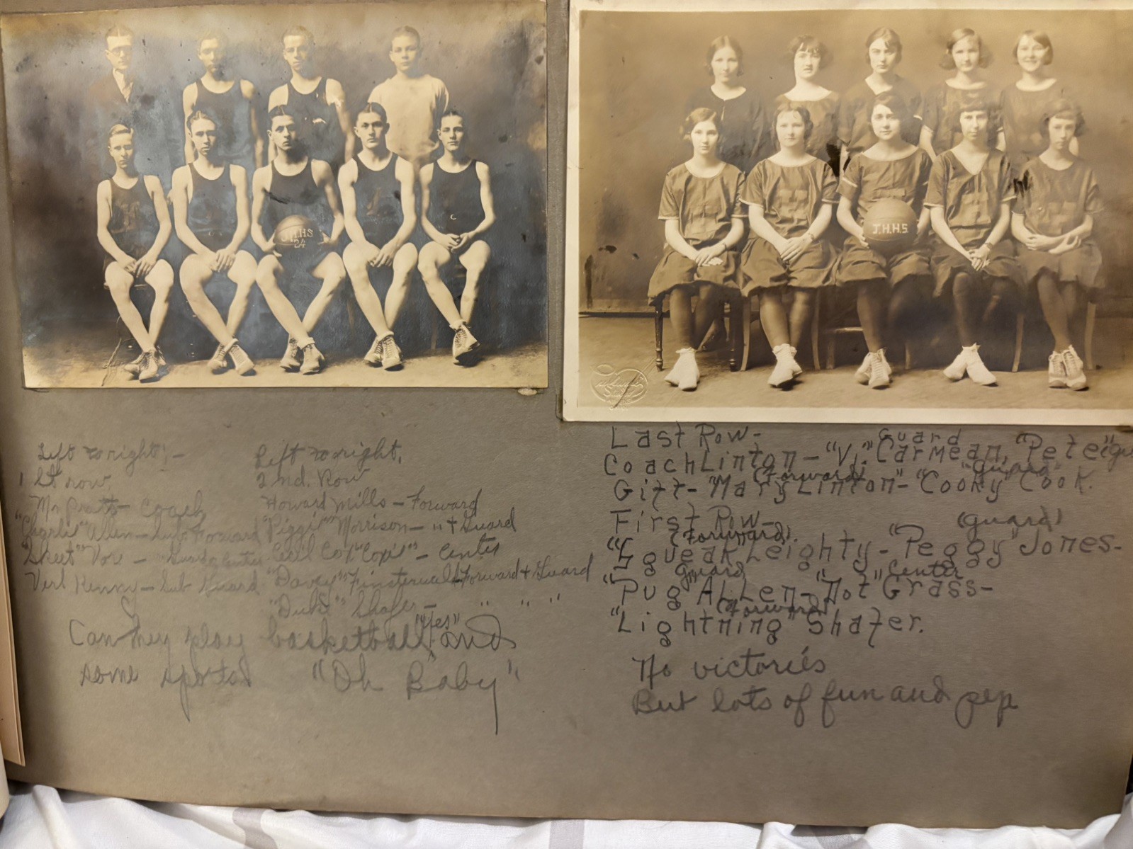 Antique 1923/24 High School Memories Scrapbook Felt Letter Invitations Playbill