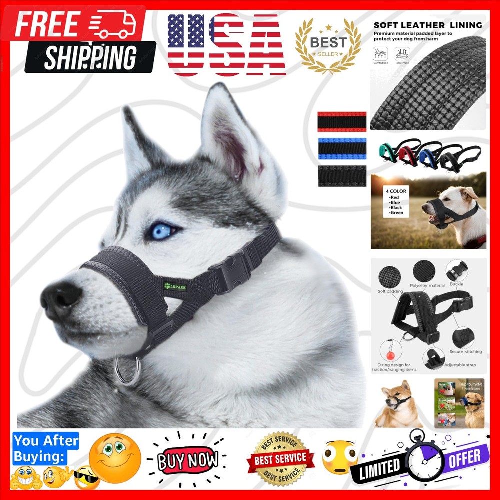 Nylon Dog Muzzle for Small,Medium,Large Dogs Prevent from Biting,Barking and ...