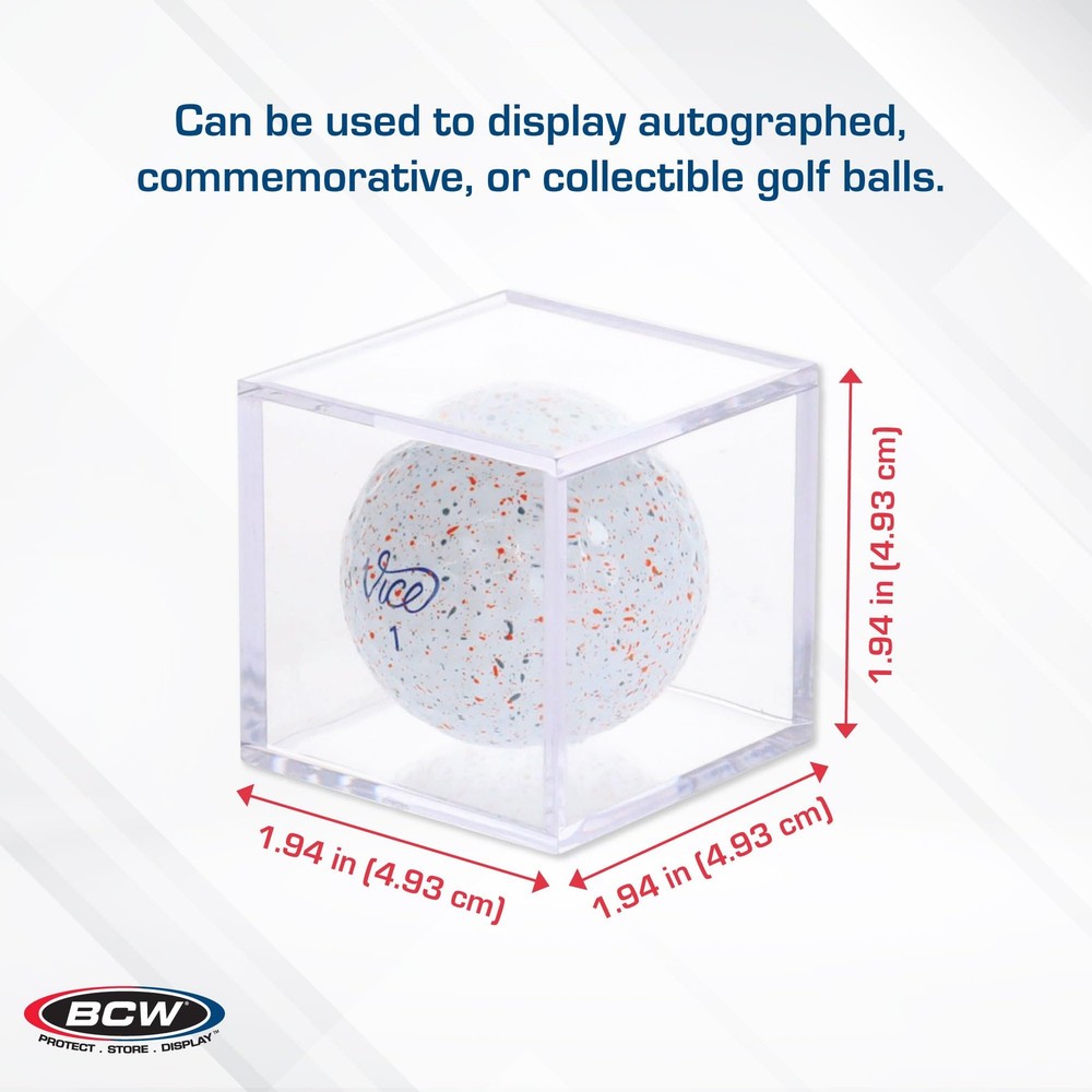 BCW Golf Ball Display Case - 1 ct Clear Polystyrene Shell White