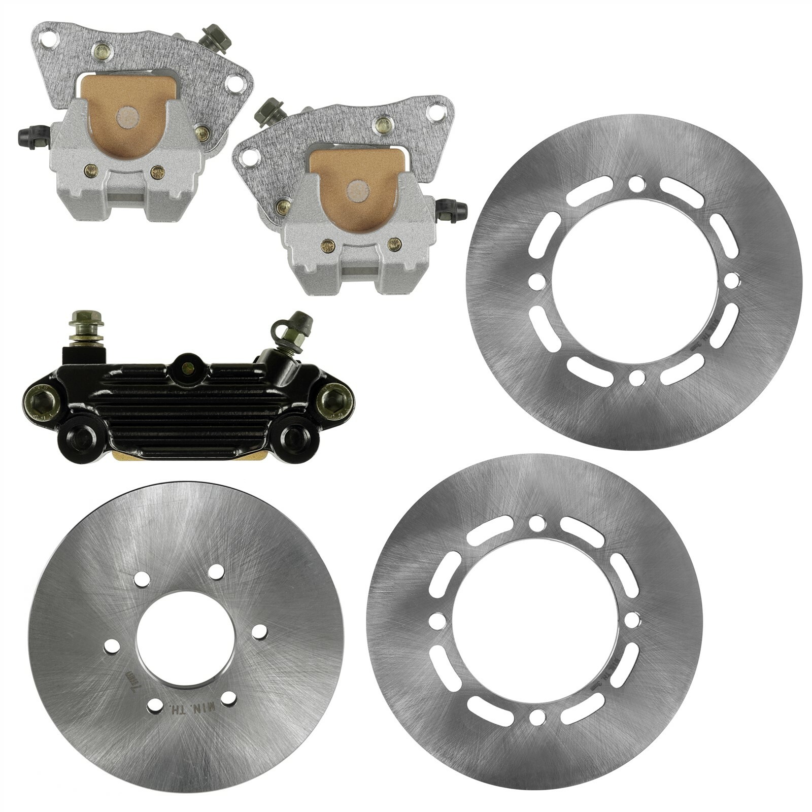 Fits Yamaha Grizzly 660 Front Rear Brake Caliper w/ Disc Pad YFM660F 4X4 2003-08