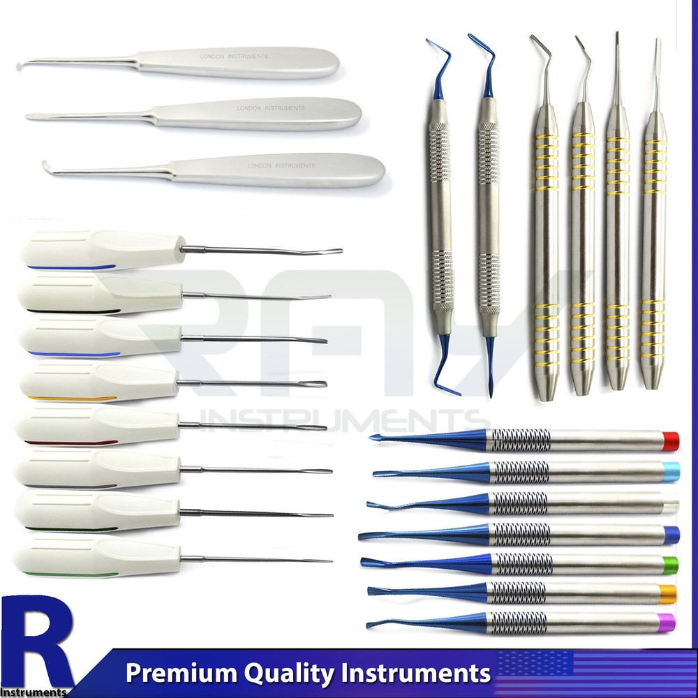 Luxating Elevators Dental Luxation Root Periotome Periosteal Extracting Tool Kit
