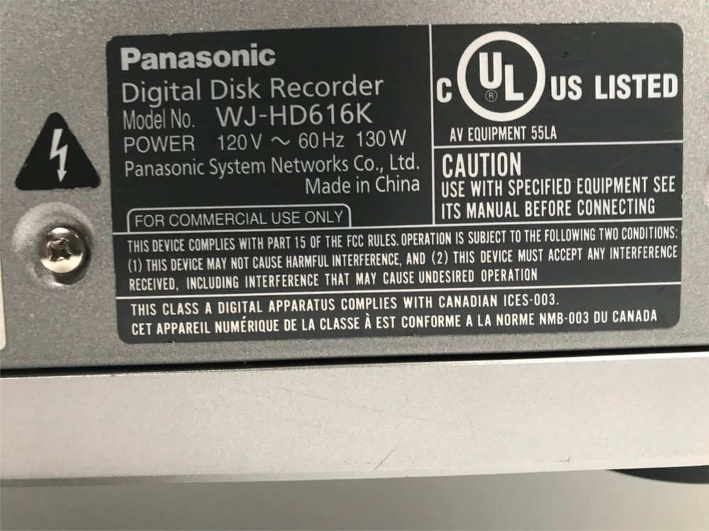 Panasonic WJ-HD616K Digital Disk Recorder Overview