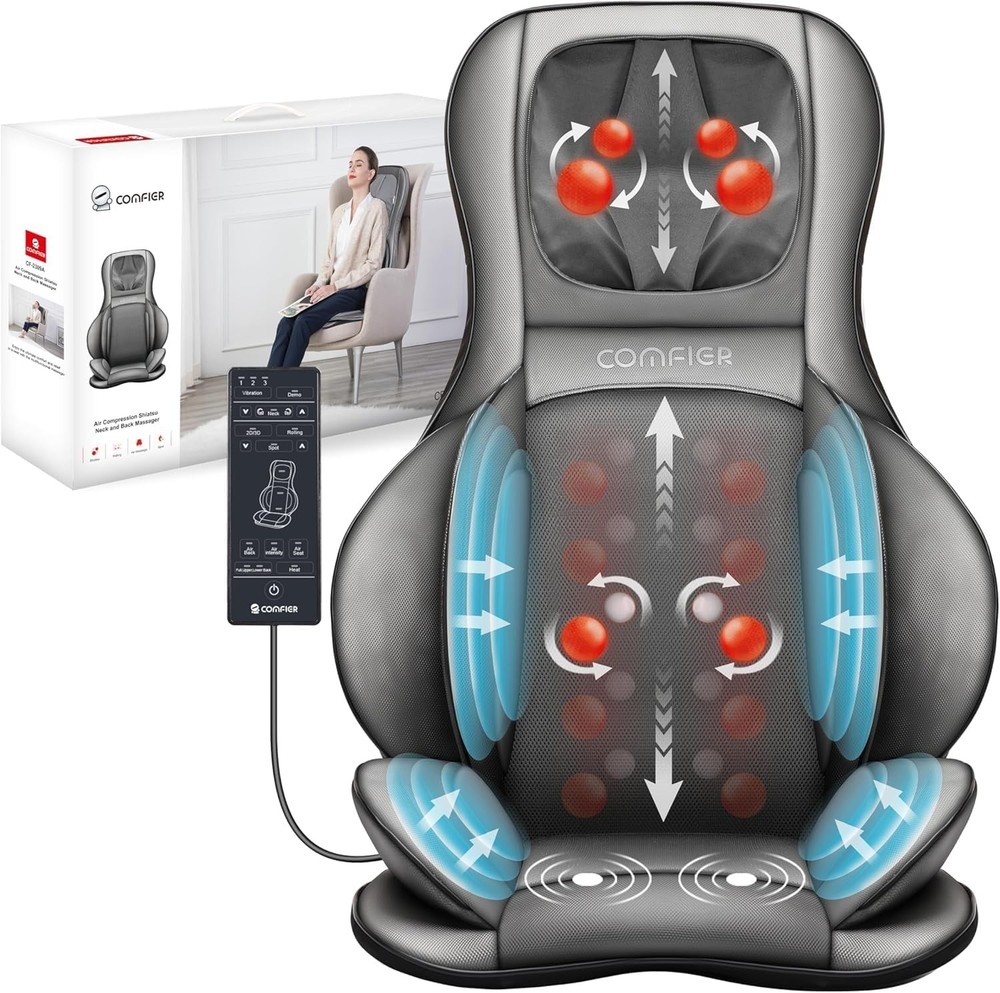 COMFIER Shiatsu Massage Pad with Heat Compression