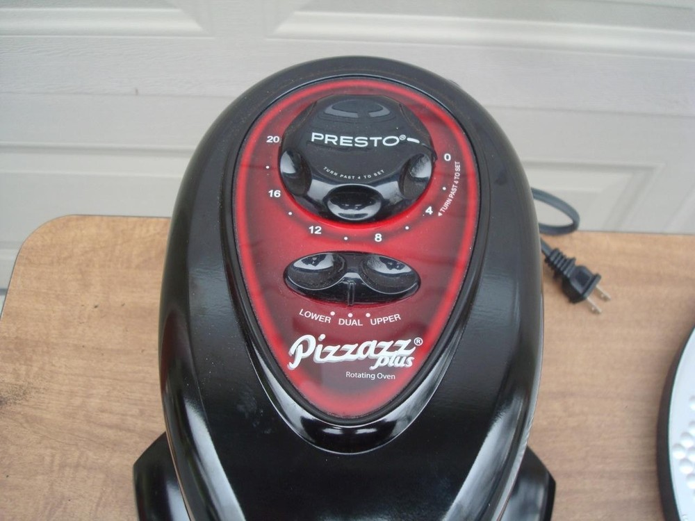 Presto Pizzazz Plus Rotating Pizza Oven 0343003 Dual Element Black Tested - Nice