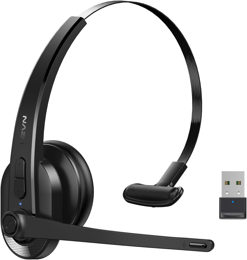 Wireless Headset with Mic for Work, Bluetooth Headset with Microphone-Ai Noise C