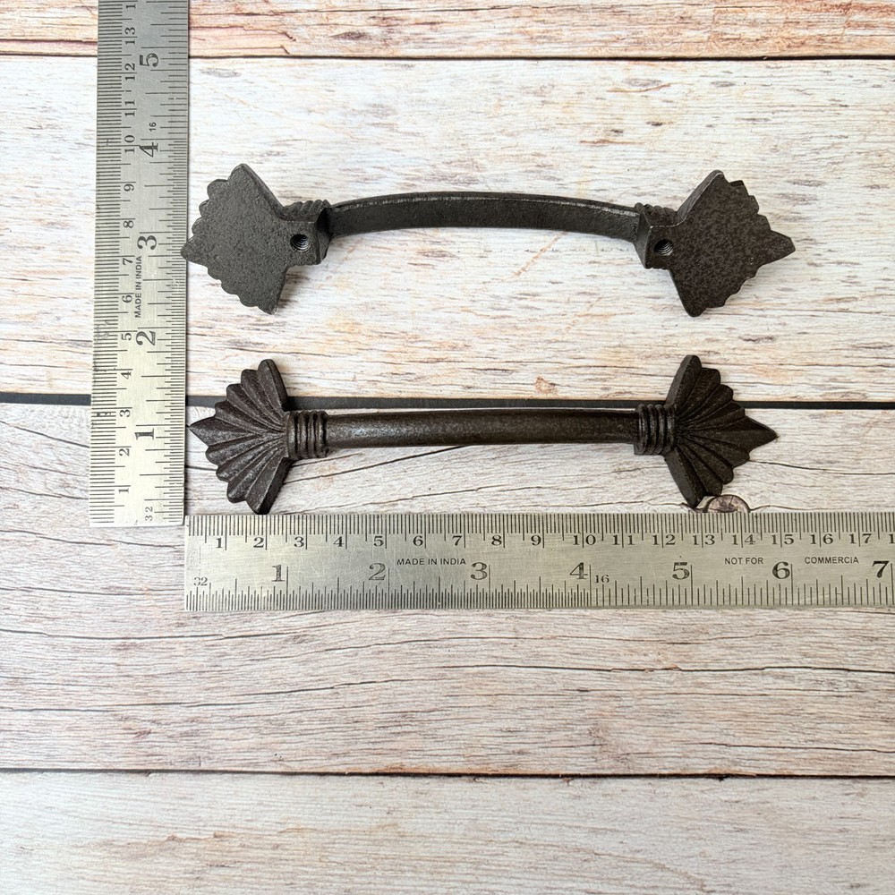 6PCS Vintage Cast Iron Door Handles, Rustic Cabinet Knobs, Farmhouse Drawer Pull