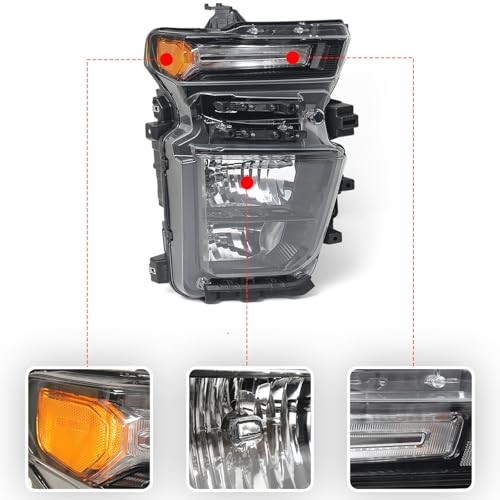 Halogen Headlight Assembly Pair Compatible with Chevy Right Passenger Side