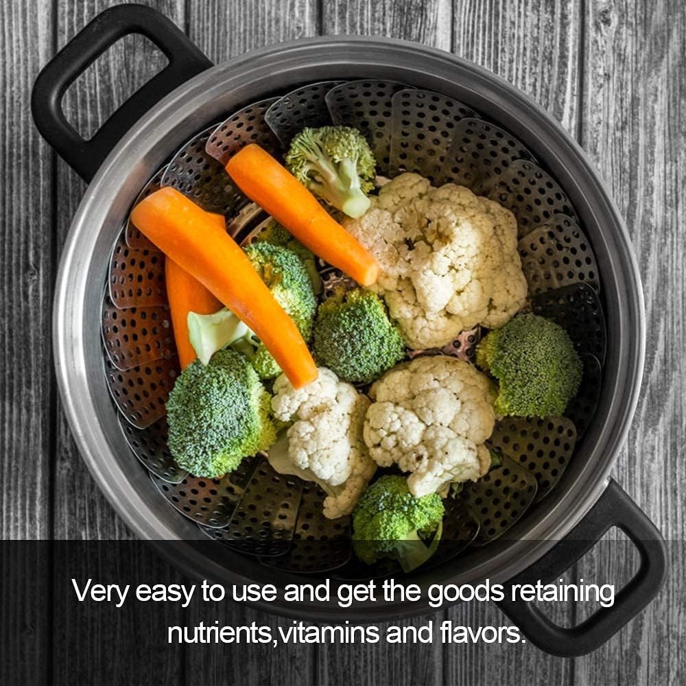 Multi-Function Stainless Steel Vegetable Steamer - Dishwasher Safe & Compact