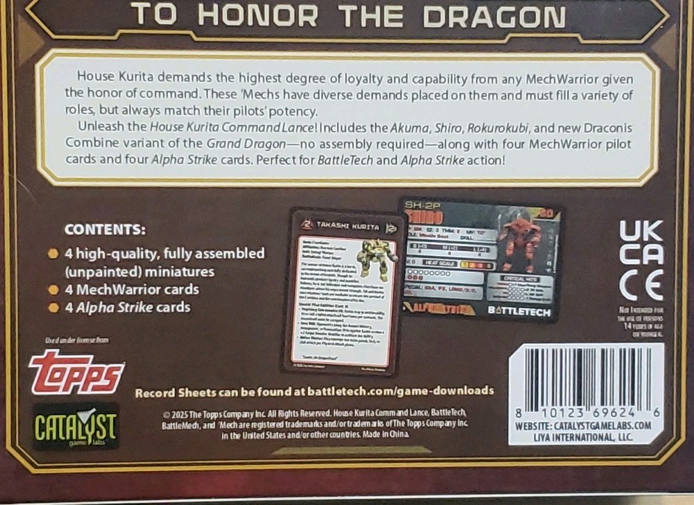 BattleTech: House Kurita Command Lance Force Pack