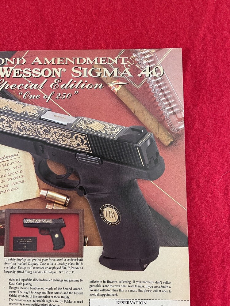 2nd Amendment Smith & Wesson Sigma .40 Commemorative 1995 Print Ad