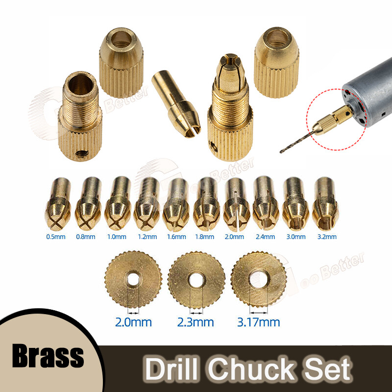 Micro Brass Drill Chuck Set Interchangeable Chuck Collet Core for Rotary Tool