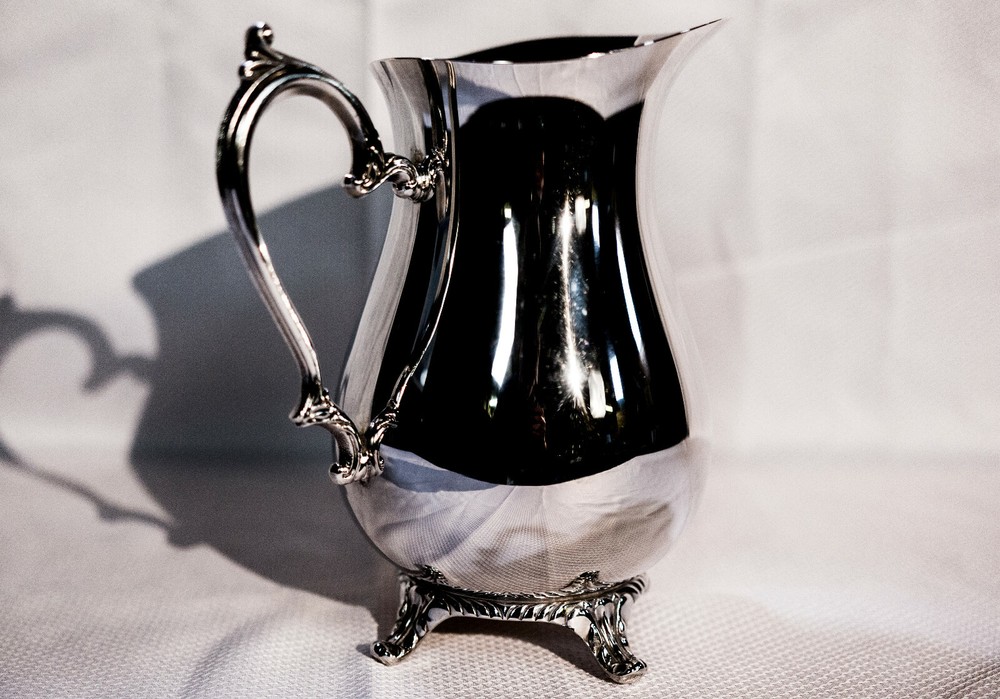 Silver Pitcher with Ice Guard