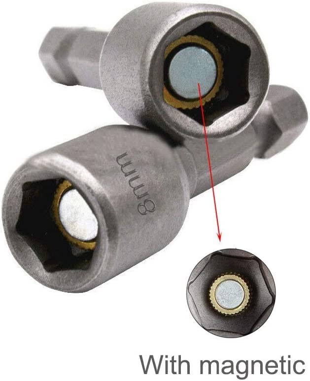 5/16" Nut Driver Drill Bit Set, 10 PCS Hex Magnetic Impact Nut Setter Socket ...