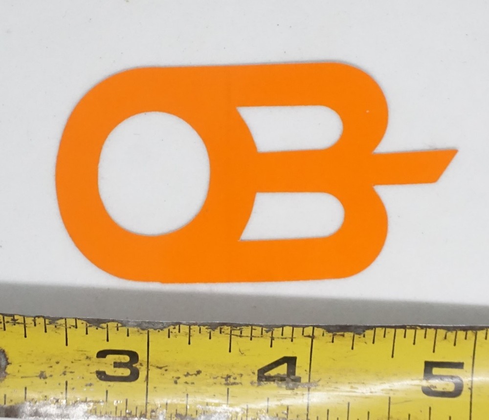 OB Decal Sticker Mining Logo Equipment Approx. 4 Inch Orange