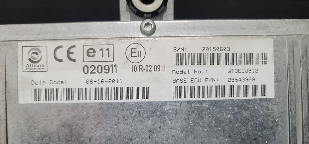 Allison 29543300, WT3ECU912, E11, Transmission Control Module, NOS