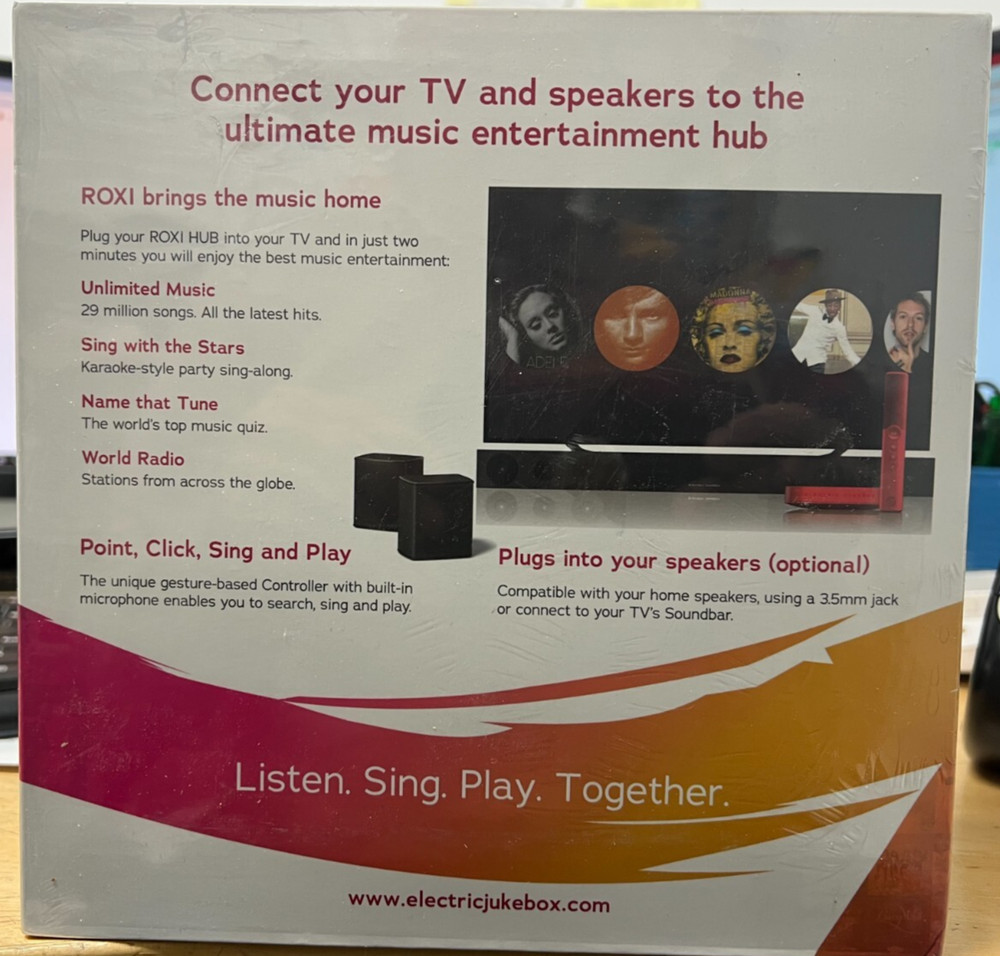 Roxi Electric Jukebox Music streaming visualizer karaoke trivia voice control