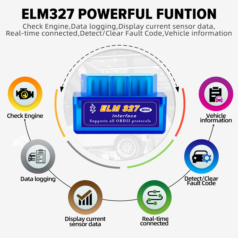 NEW ELM327 OBD2 Code Reader Bluetooth Auto Diagnostic Tool OBDII Scanner