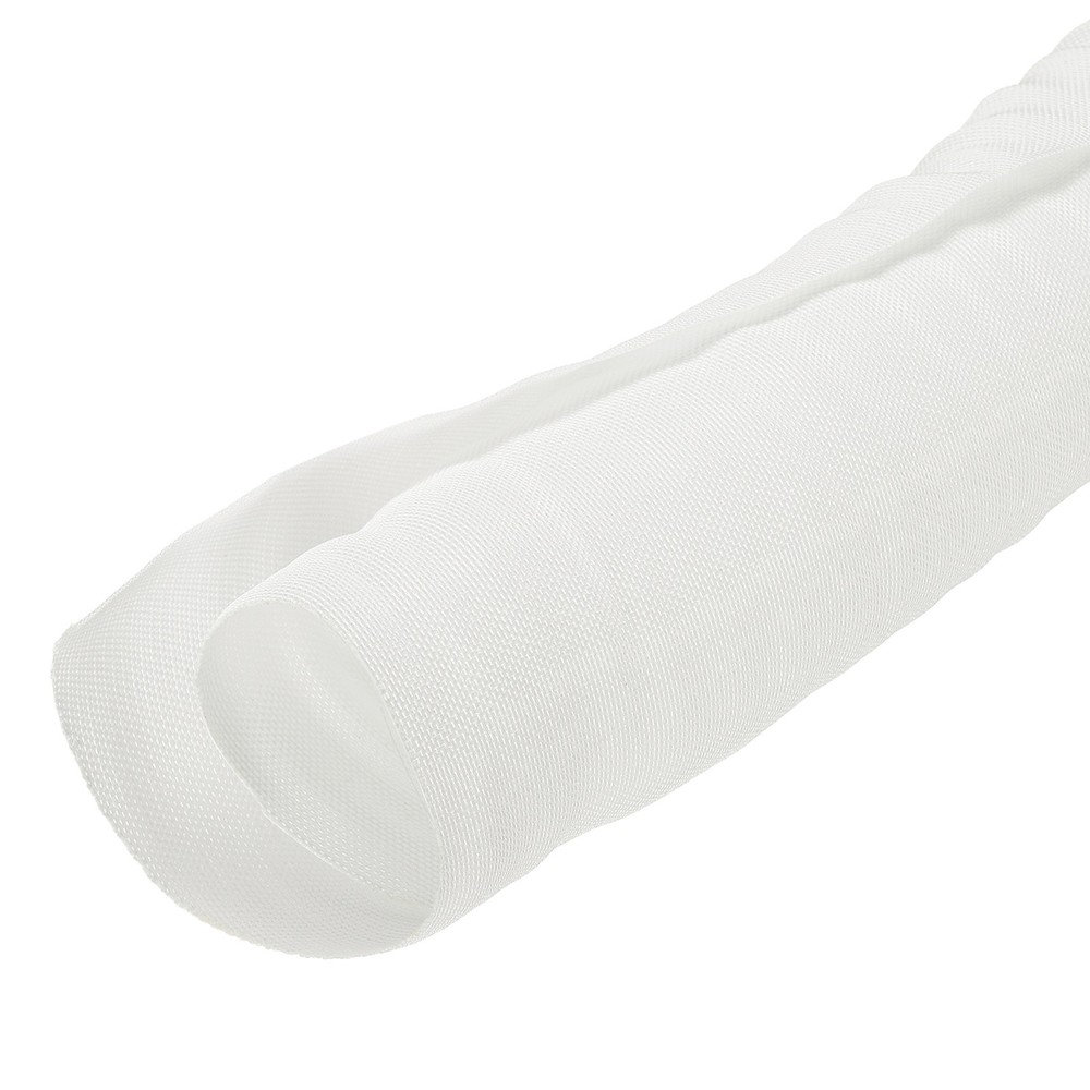 Wire Split Braided Cable Management Sleeve, White (2" - 7 Feet)