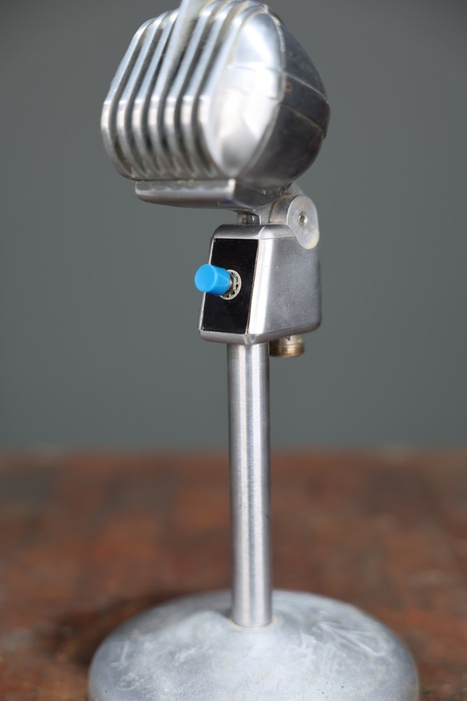 Vintage Turner Microphone 33D Dynamic w/ Stand Art Deco