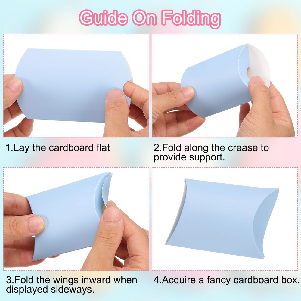 100Pcs Pillow Boxes 3.5 x 2.8 x 1 Inch Gift Boxes Red