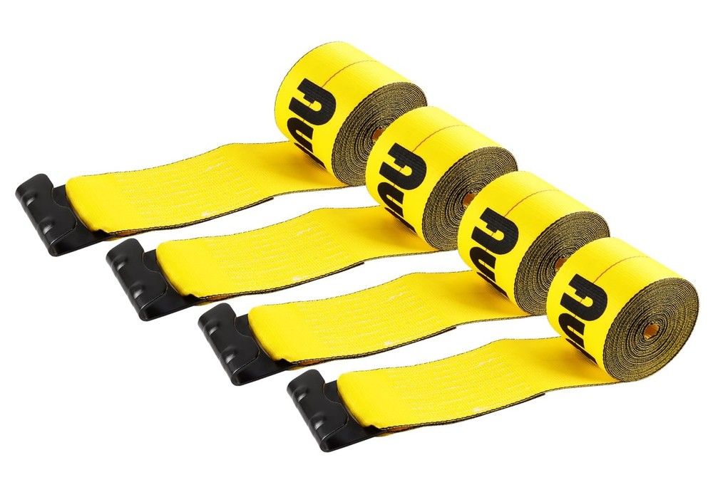 4" x30' Winch Straps with Flat Hook Flatbed Tie Downs Truck Straps 21600 lbs ...