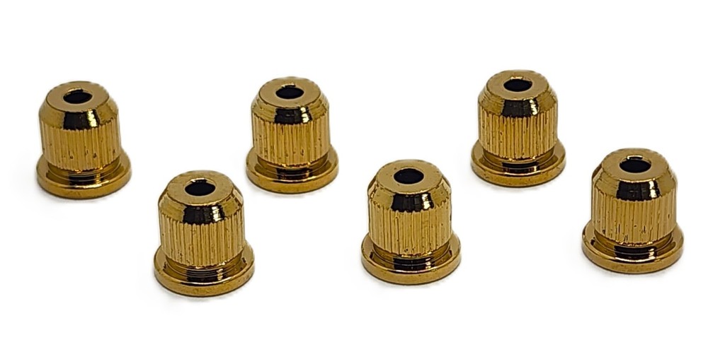6 Large Gold String Through Body Guitar Ferrules