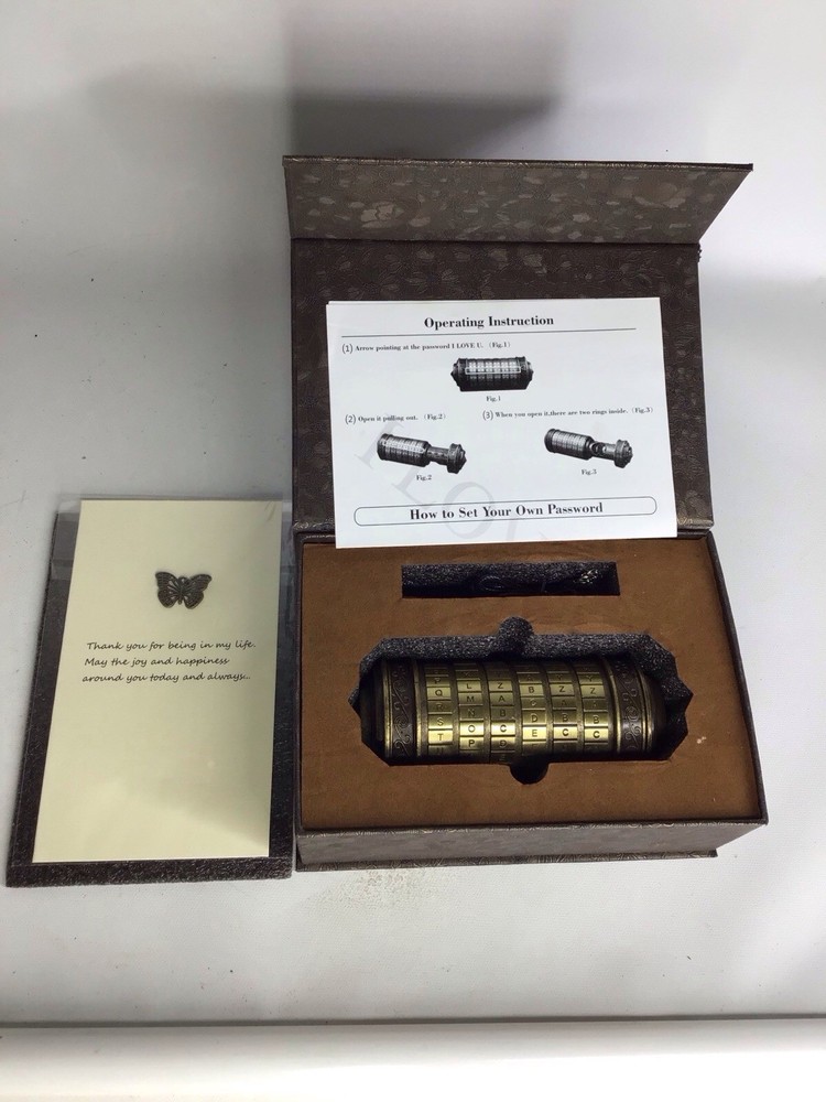 I Love U Da Vinci Code Mini Cryptex Creative Lock. NOB