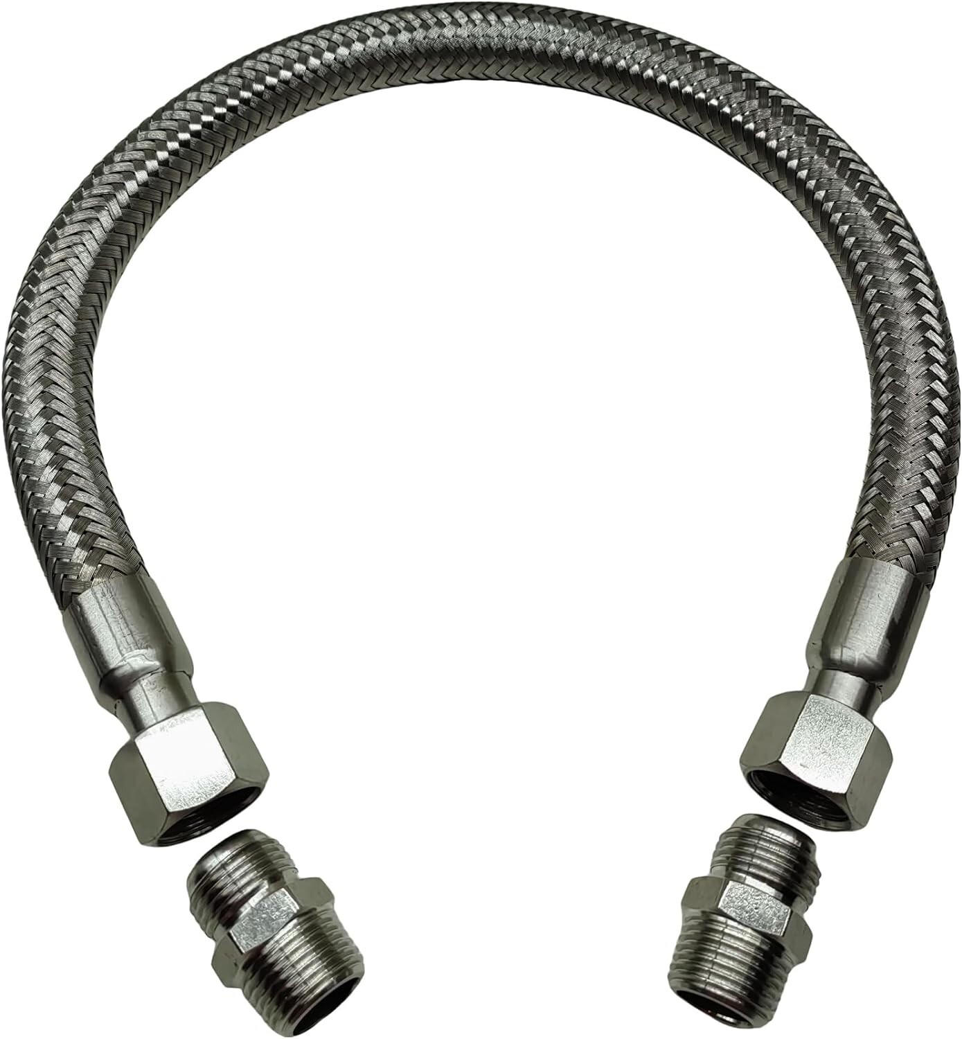 Industrial Compressor Stainless Steel Hose 1/2" NPT Male x 20" L 750°F 450PSI