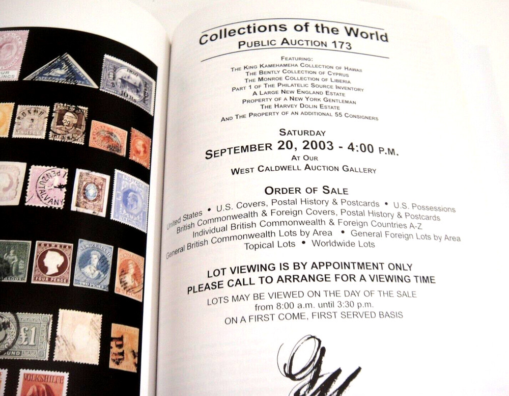 Greg Manning Stamp Auction Catalog 2003 Kamehameha Philatelic Source Cyprus