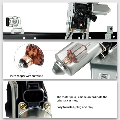 Driver Side Power Window Regulator Assembly W/Motor Compatible for Rear Left