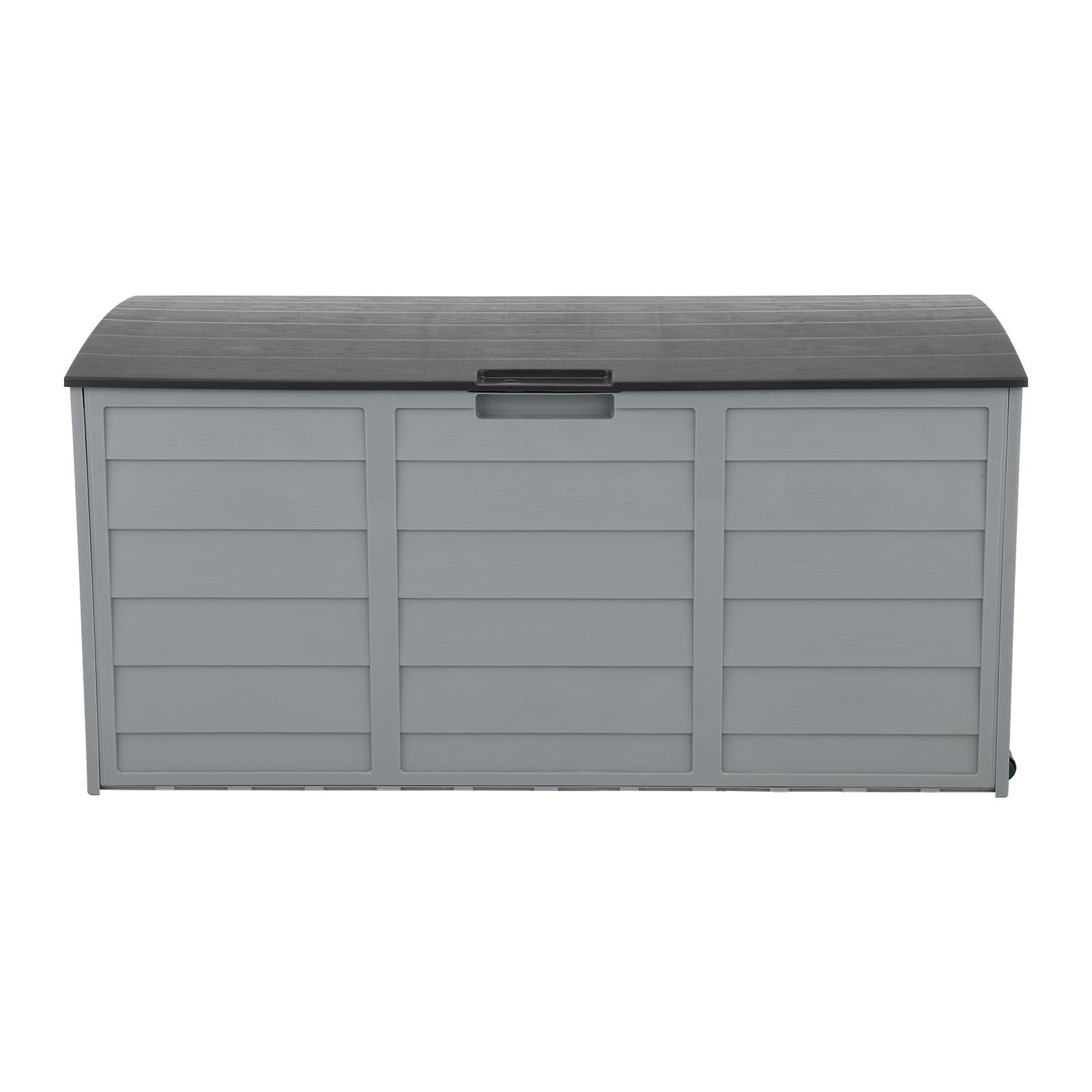 All Weather UV Pool Deck Box Storage Shed Bin Backyard Patio In/Outdoor Wheel