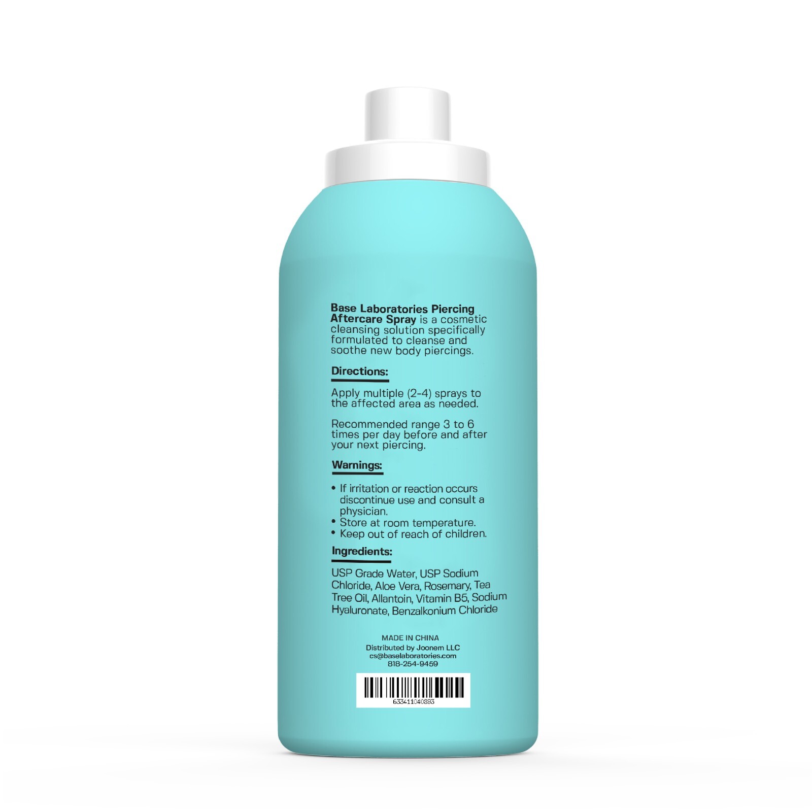 Base Labs Piercing Aftercare Spray | Saline Solution for Piercings, Bumps | 4 oz