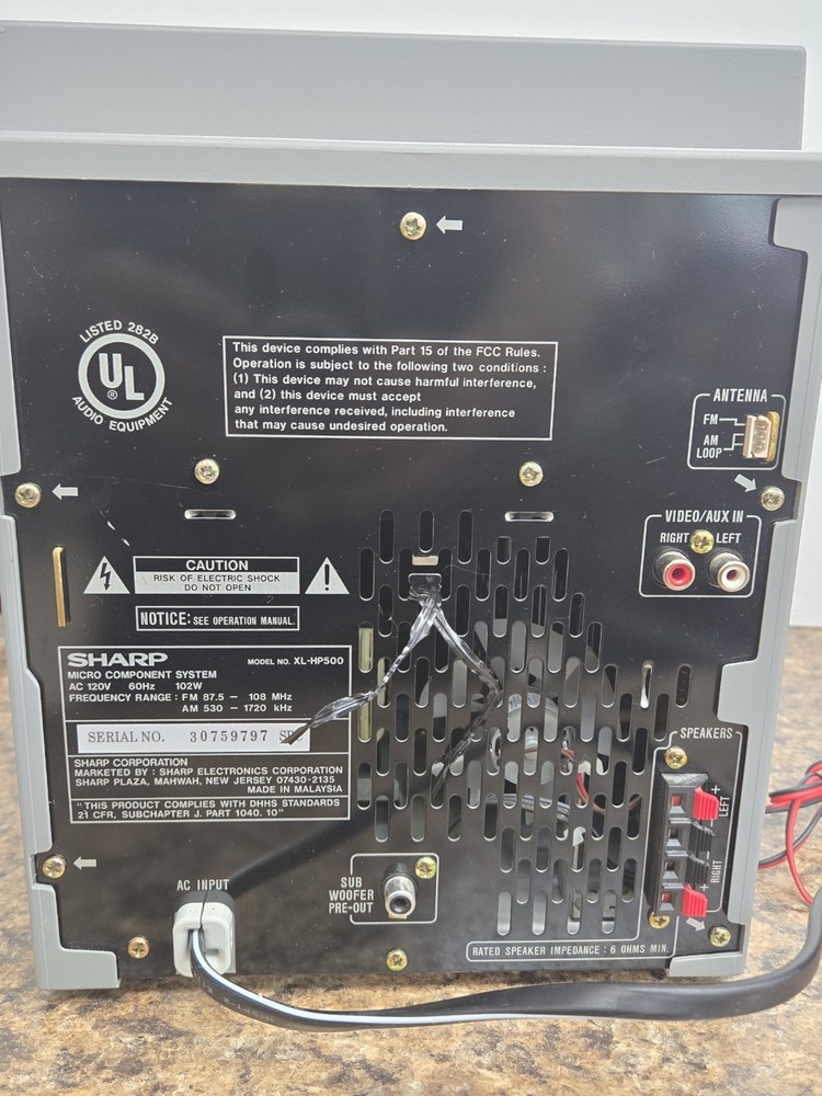 Sharp XL-HP500 stereo components system w/remot fully working