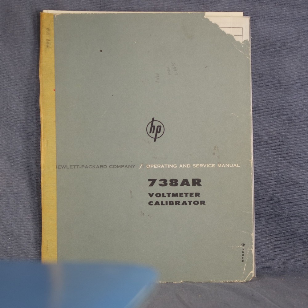 HP 738AR Voltmeter Calibrator Operation and Service Guide Manual
