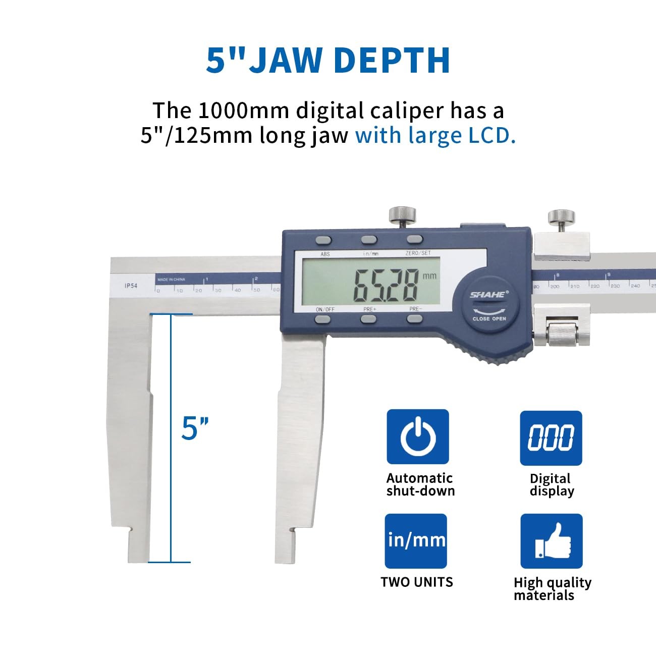40''1000mm Electronic Digital Caliper Ruler Heavy Duty Long Jaw Digital Caliper