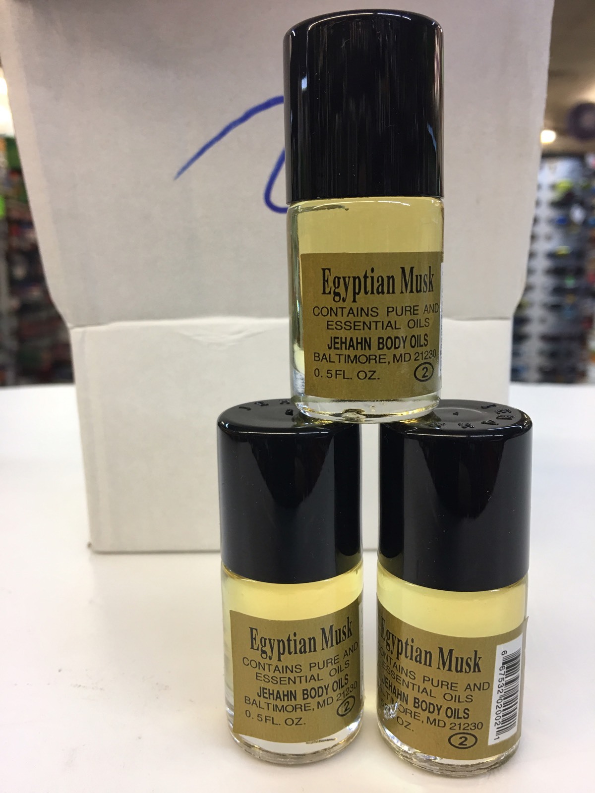 Egyptian Musk Body Oils Yellow 3 x 1/2 oz Bottles New with Box