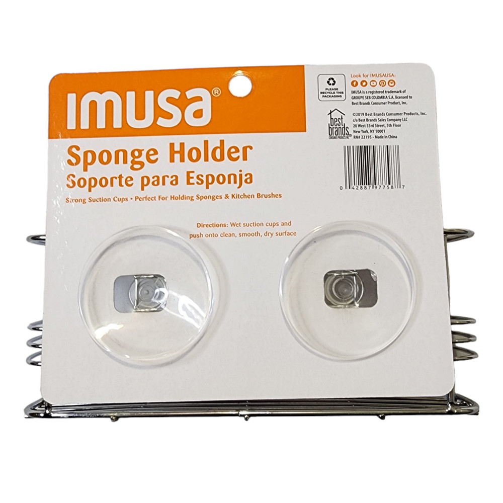 Sponge Holder Chrome Finish Suction Cups