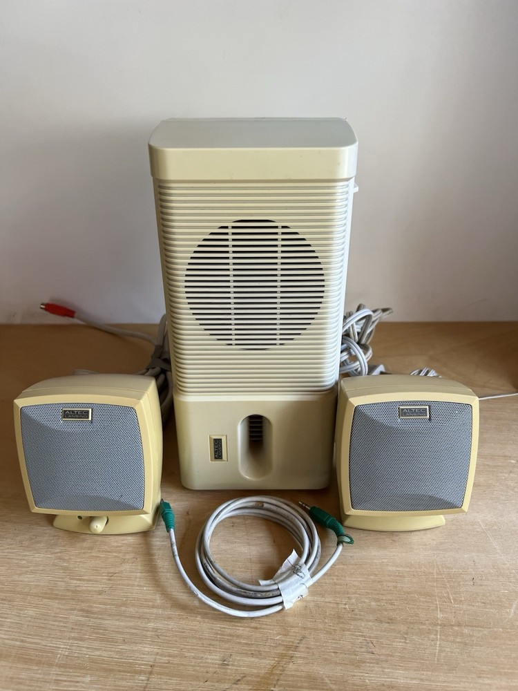 Altec Lansing ACS44 2.1 Multimedia Computer Speaker System Subwoofer Beige Testd