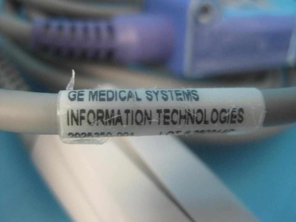 GE SpO2 INTERCONNECT CABLE NELLCOR OXIMAX 10ft REF 2025350-001 DS-100A SENSOR