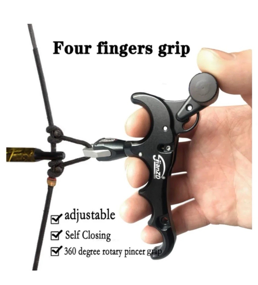 Bow Release for Compound Bow, Archery Release 360° Rotatable Thumb Release Black