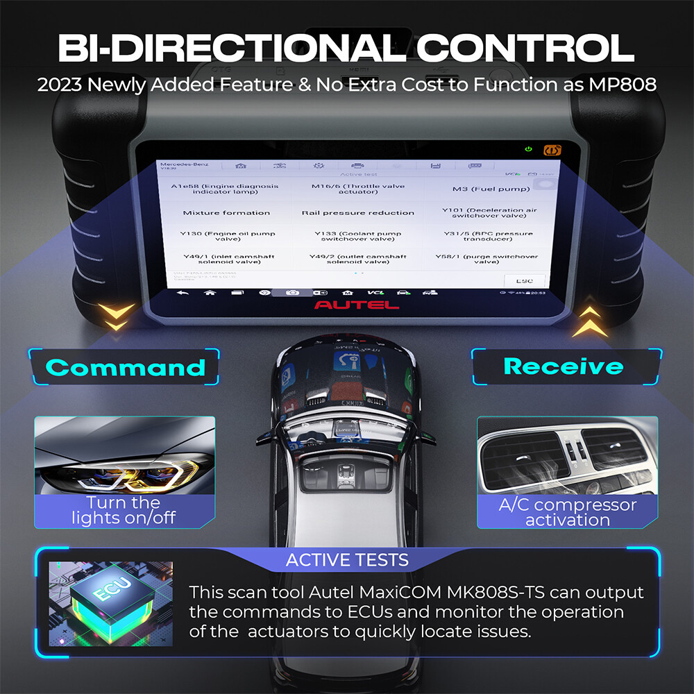 Autel MK808S-TS Bluetooth OBD2 Diagnostic Scanner TPMS Programming KEY Coding