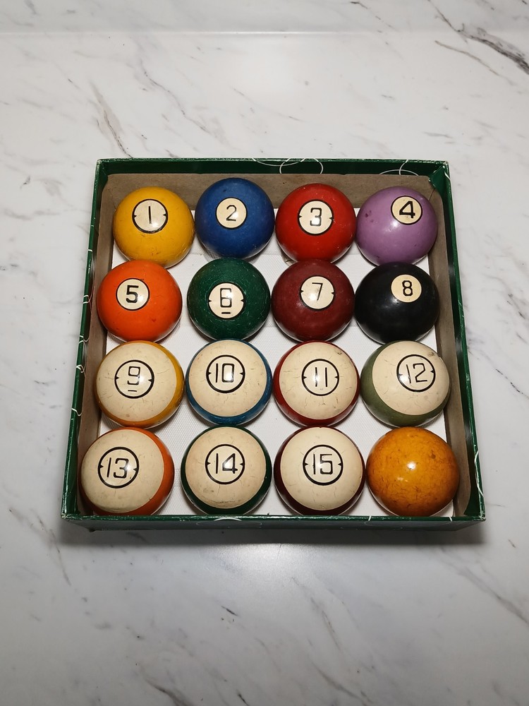Antique Clay Billiard Pool Balls Set (2 Variations)