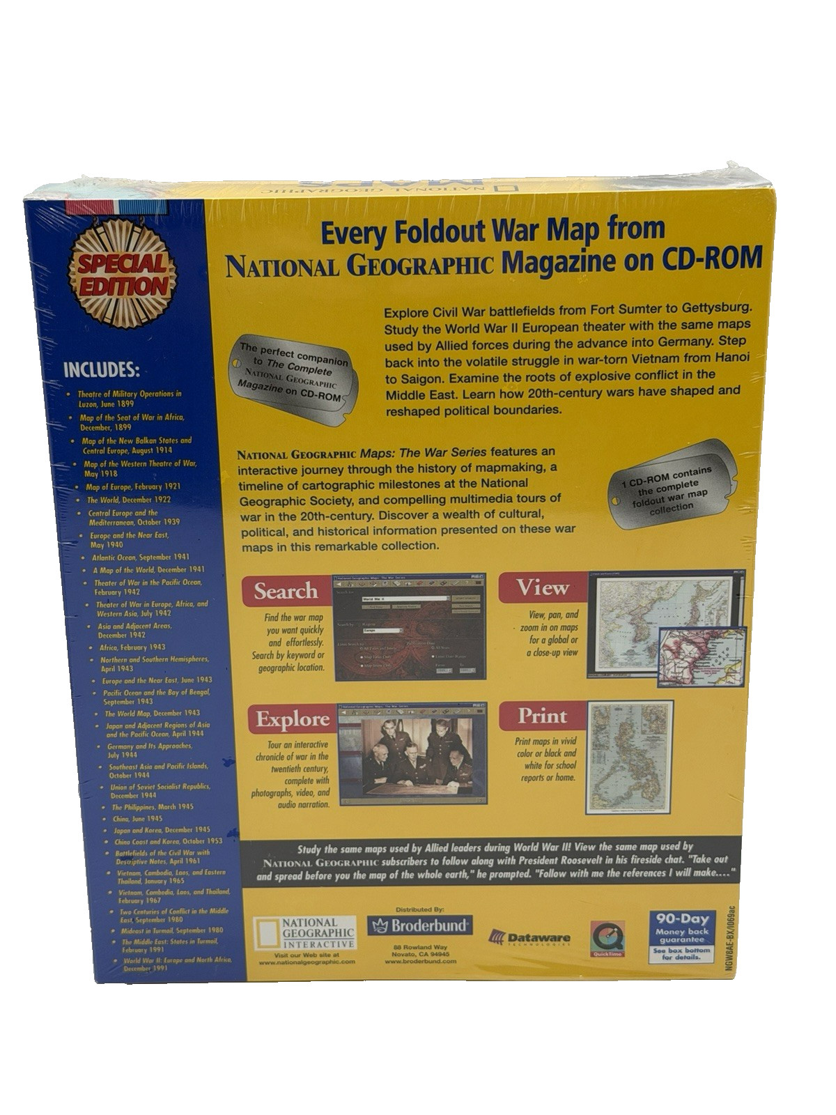 National Geographic Maps The War Series - Special Edition PC CD-ROM New Sealed
