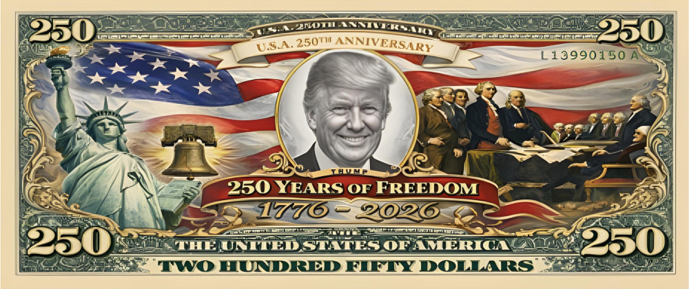 25 Pack Donald Trump USA 250th Anniversary Dollar Bill American Freedom Money