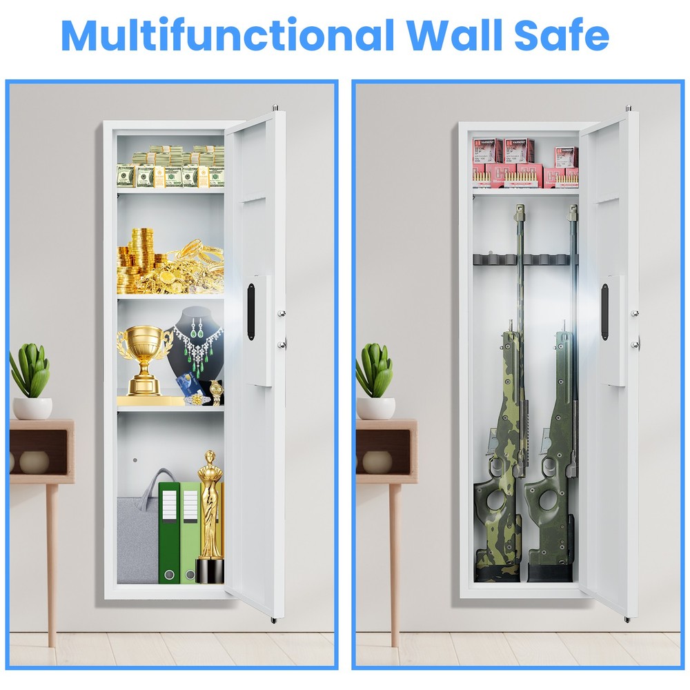 Secondhand 53"Biometric Hidden Wall Safe Between Studs Wall Gun Safe for Rifles