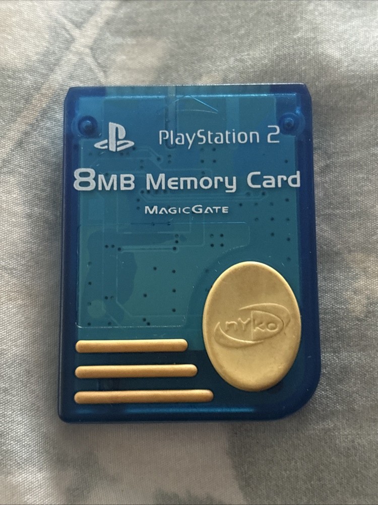 Sony PlayStation 2 Blue 8MB Memory Card Official MagicGate Nyko Untested