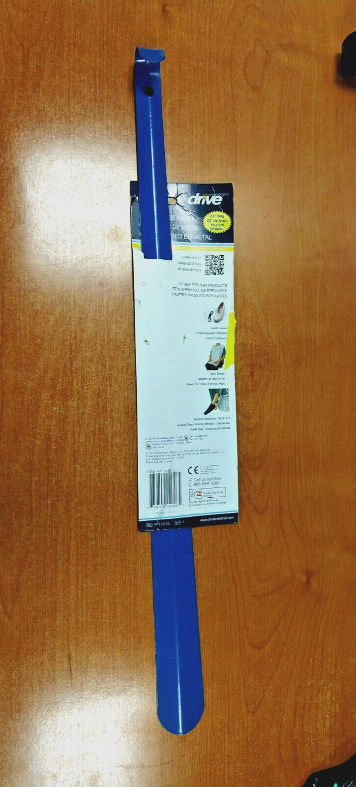 Drive Medical Blue Max Metal Shoe Horn 23 Inch Long - Dark Blue - R2P3