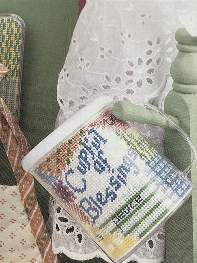 Patchwork Kitchen Coaster Mug Napkin Ring Annie's Plastic Canvas Pattern