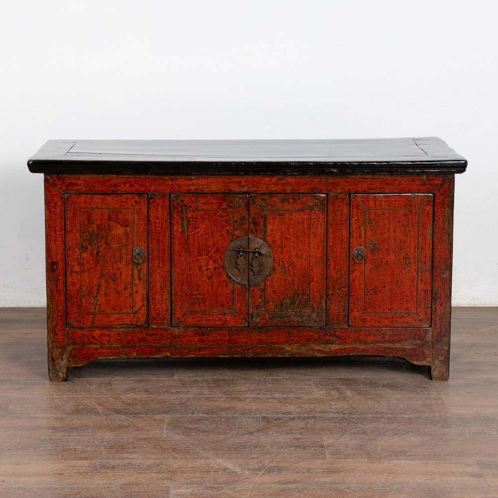 Small Red Chinese Console Sideboard, circa 1880