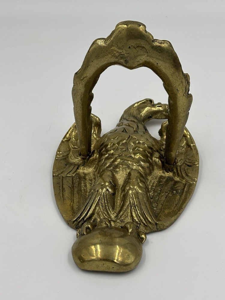 Solid Brass American Bald EAGLE Bird Door Knocker Large 8". Patriotic